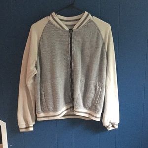 Gray zip up jacket